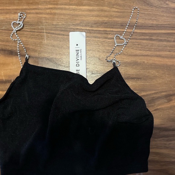 Black Crystal Crop Going Out Top - Picture 2 of 3